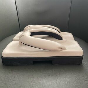 Sinobi Geta Double Leather Sandals Size Sinobi 4 (US 8)